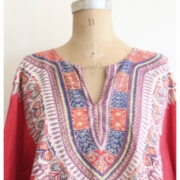 SOLD ON ETSY 💔 60s batik dashiki tunic top - Picture 3 of 8